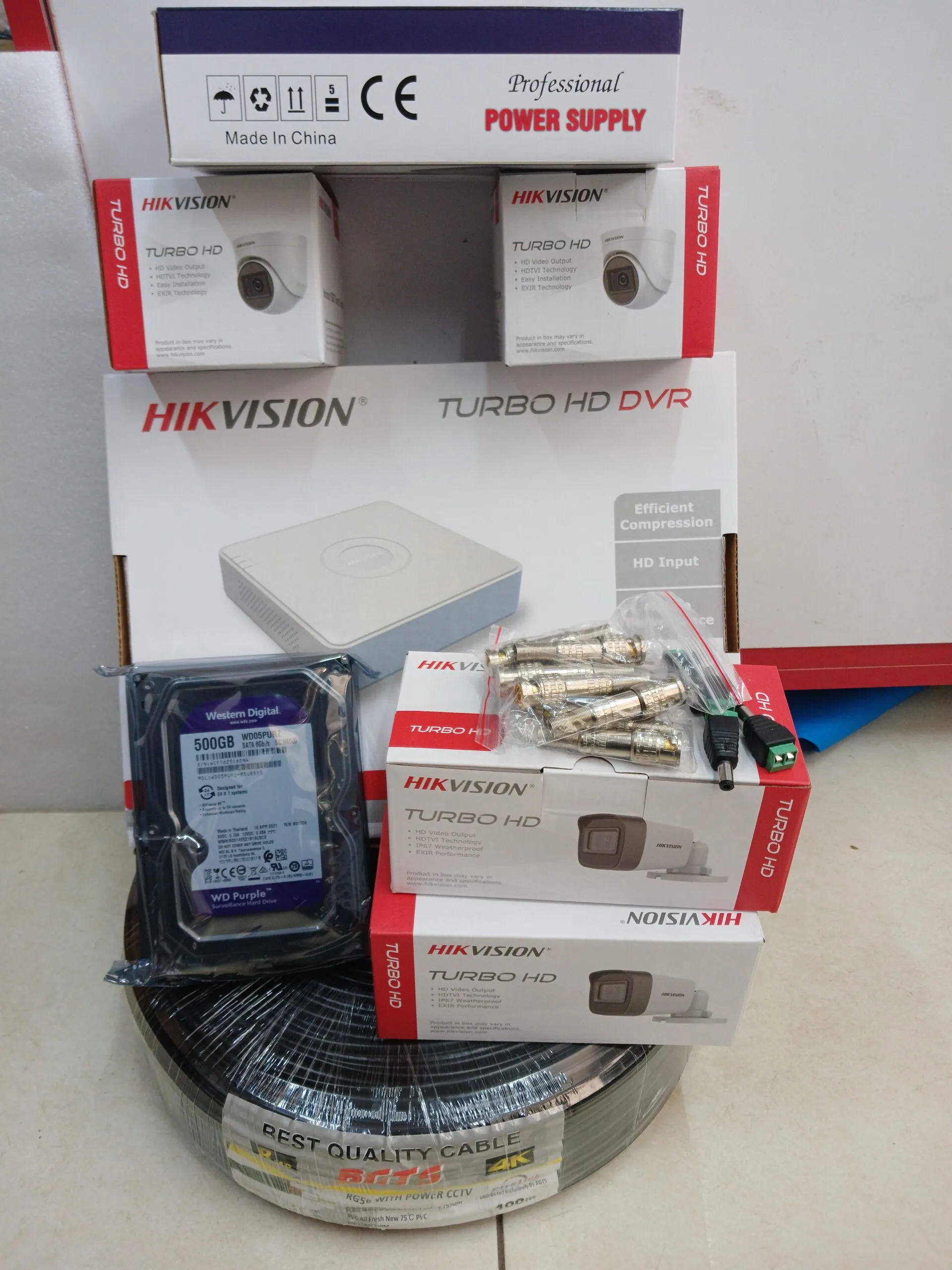 Hikvision 4 channel 1080p CCTV Camera Full Kit