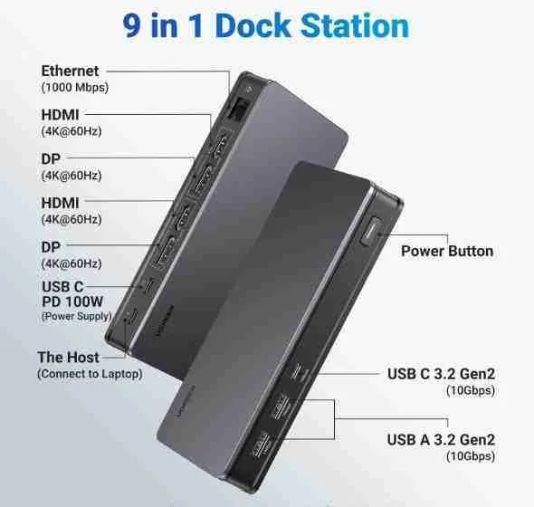 Ugreen 9-in-1 USB-C Multifunction Adapter CM615 - Image 2