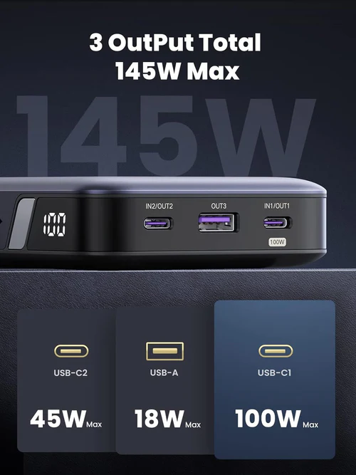 UGREEN 25000mAh 145W Two-way Fast Charging Power Bank - Image 2