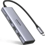 UGREEN 6 in 1  Multifunction Adapter, Type C to USB 3.0 ( 3 Port) + 4K HDMI + SD & TF  Card Reader