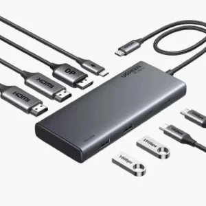 UGREEN 8 in 1  Multifunction Adapter, USB-C to USB-A 3.2 ( 2port) + USB-C 3.2 ( 2 port ) +2 4K HDMI + 4K DP + PD port Converter