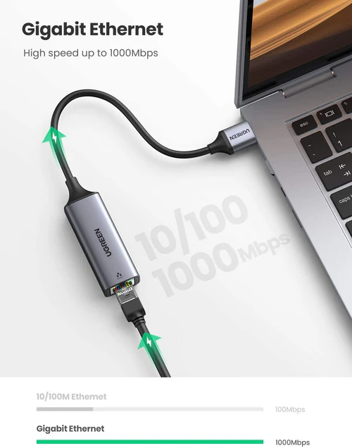 UGREEN USB to RJ45 Ethernet Adapter Aluminum Case - Image 2